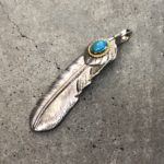 0104 【上銀金縄ターコイズ特大フェザー】心斎橋店